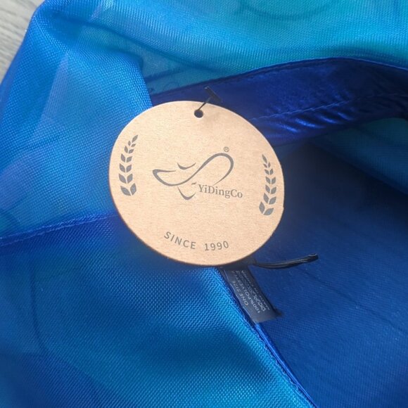 Women's Facinator Blue Green Tea Party Bridal Shower Adjustable Hat -NWT - Picture 5 of 9